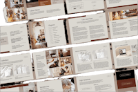 a collection of different pages of a brochure